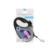 Повідець-рулетка для собак WAUDOG R-leash, малюнок "NASA21", S, до 15 кг, 5 м, світловідбиваюча стрічка чорний - Зображення 2