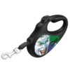 Повідець-рулетка для собак WAUDOG R-leash, малюнок "Джокер Зелений", S, до 15 кг, 5 м, світловідбиваюча стрічка чорний - Зображення 3