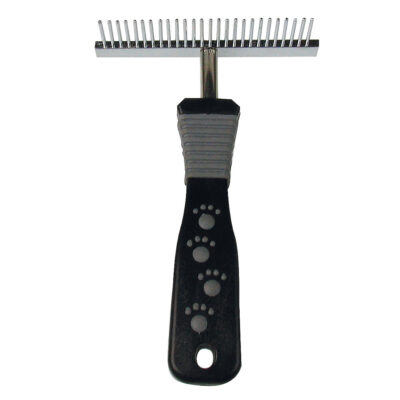 Гребінець-граблі однорядні з пласт.ручкою,Dog Salon, 8*12.6см