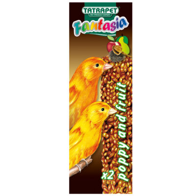 Колосок Fantasia для канарок мак/фрукти, 90 г 18-19 см (2 шт)