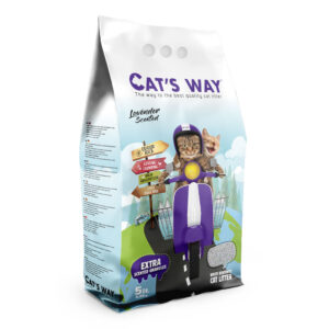 Бентонітовий наповнювач CAT'S WAY лаванда + фіолет. гранули, 5л