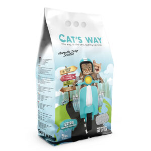 Бентонітовий наповнювач CAT'S WAY марсельске мило + бірюзові гранули, 5л