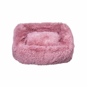 Лежак плюшевий для тварини PONCHIK, прямокутний (рожевий) 95*70*22 см, 40 кг XL
