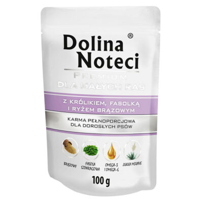 Пауч Dolina Noteci Premium для собак маленьких порід з кроликом, квасолею та корич, рисом, 100 г
