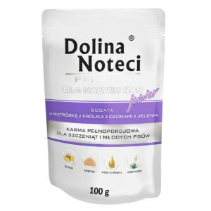 Пауч Dolina Noteci Premium для цуценят, юніор., маленьк. собак, з печінк. крол. та язик. оленя, 100г