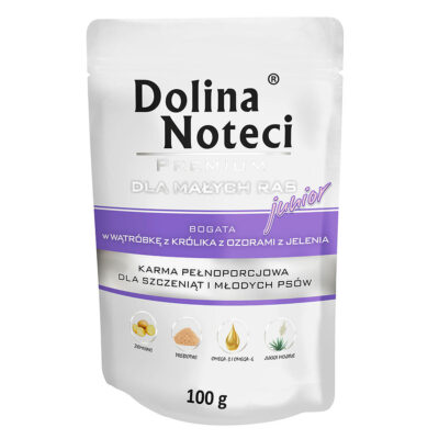 Пауч Dolina Noteci Premium для цуценят, юніор., маленьк. собак, з печінк. крол. та язик. оленя, 100г