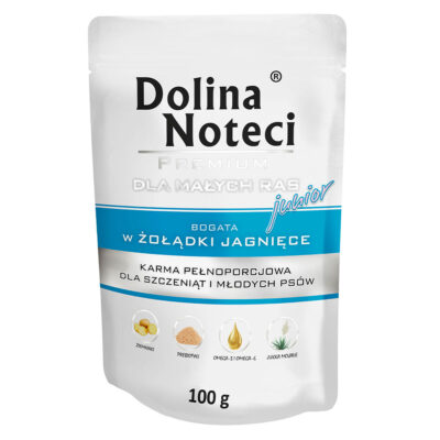Пауч Dolina Noteci Premium для цуценят, юніорів маленьких собак, з рубцем ягнятини, 100г