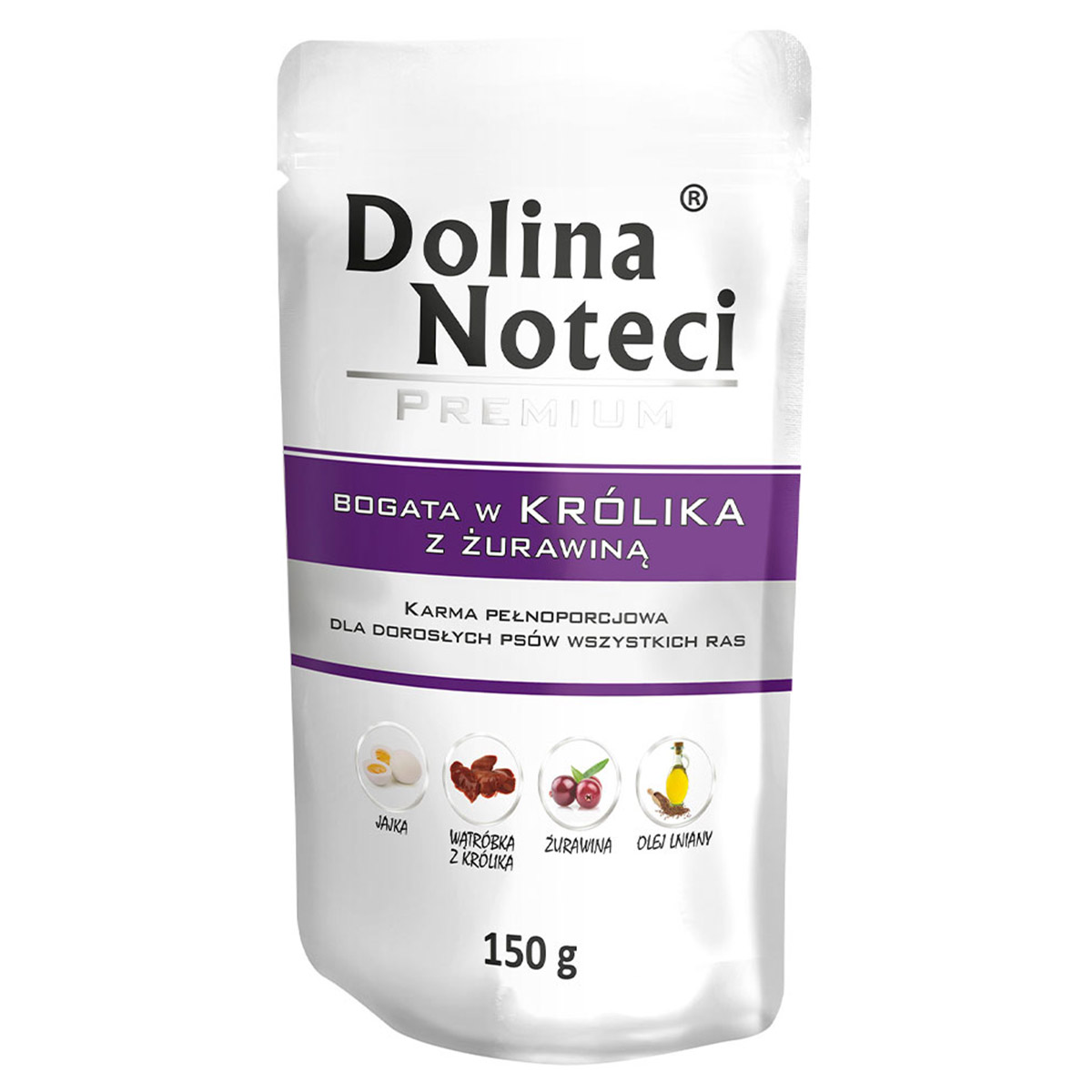 Пауч Dolina Noteci Premium для собак з кролик з журавлиною, 150г купити в Україні OnRiver.com.ua Пауч Dolina Noteci Premium для собак з кролик з журавлиною, 150г