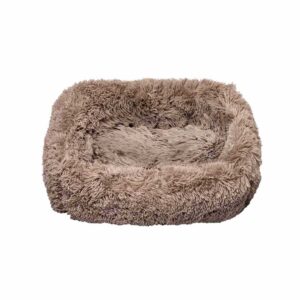 Лежак плюшевий для тварини PONCHIK ,прямокутний (коричневий) 78*60*22 см, 25 кг L