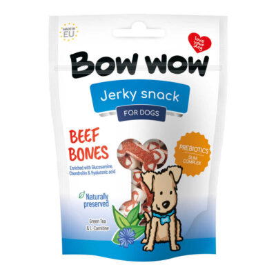 Ласощі для собак "Bow wow" снеки з яловичини у вигляді кісточки, 80 г (15шт в кор)