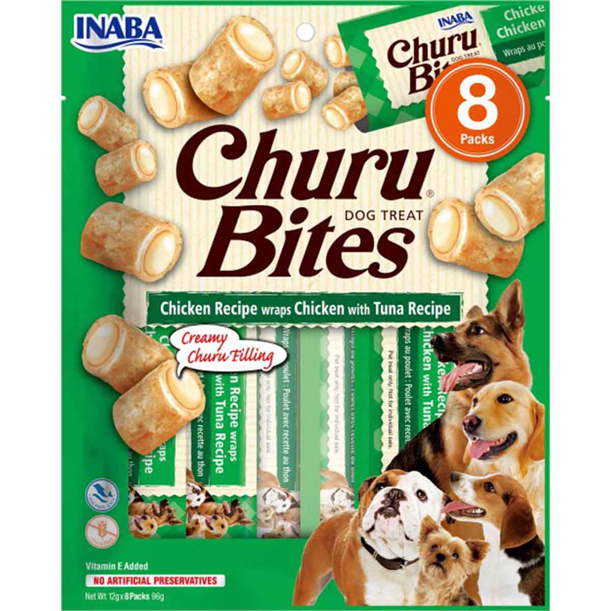 Ласощі INABA "Churu Bites" для собак, курка з тунцем 8*12 гр (8 шт.уп.) (48 шт в ящ.) купити в Україні OnRiver.com.ua Ласощі INABA "Churu Bites" для собак, курка з тунцем 8*12 гр (8 шт.уп.) (48 шт в ящ.)