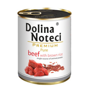 Консерва Dolina Noteci Premium Pure для собак алергіків з яловичиною та корич, рисом, 800 г