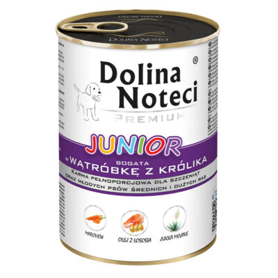 Акційні товари купити в Україні Корм конс. Dolina Noteci Premium для цуценят з печінкою кролика, 400 г