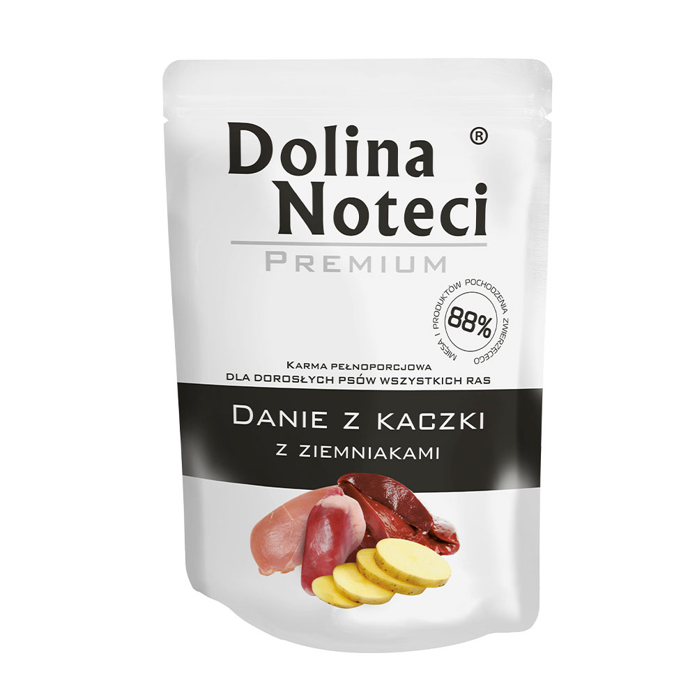 Пауч Dolina Noteci Premium Danie для дорослих собак усіх порід, качка з картоплею, 300 г купити в Україні OnRiver.com.ua Пауч Dolina Noteci Premium Danie для дорослих собак усіх порід, качка з картоплею, 300 г