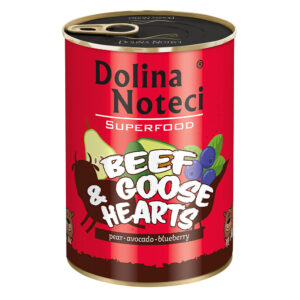 Консерва Dolina Noteci Superfood для cобак з яловичих і гусячих сердець, 400 г