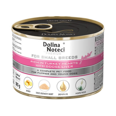 Корм конс. Dolina Noteci Premium для цуценят, собак мал. порід, серце індички+гусяча печінка, 185 г