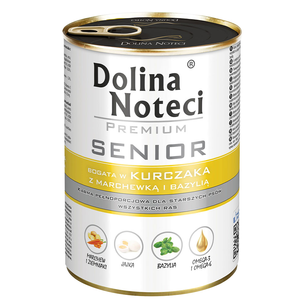 Корм конс. Dolina Noteci Premium Senior для літніх собак з куркою, морквою та базиліком, 400 г купити в Україні OnRiver.com.ua Корм конс. Dolina Noteci Premium Senior для літніх собак з куркою, морквою та базиліком, 400 г