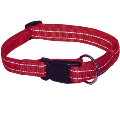 Нашийник SOFT REFLECTIVE світловідбиваючий, м'який, бордо, нейлон, 30-45х1,5см