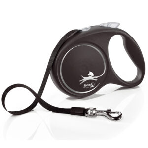 Рулетка FLEXI Black Design, 5м, до 25кг, стрічка, чорна з сірим
