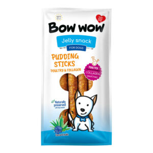 Ласощі для собак "Bow wow" пудингові палички з птиці, колагену, юки та інуліну, 27-30 см (6 шт/уп)