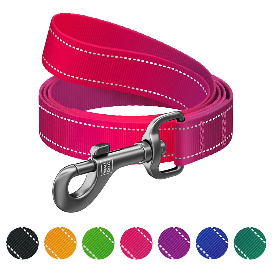 Повідець для собак нейлоновий WAUDOG Nylon Mono, світловідбивний, M, Ш 20 мм, Дов 122 см рожевий купити в Україні OnRiver.com.ua Повідець для собак нейлоновий WAUDOG Nylon Mono, світловідбивний, M, Ш 20 мм, Дов 122 см рожевий