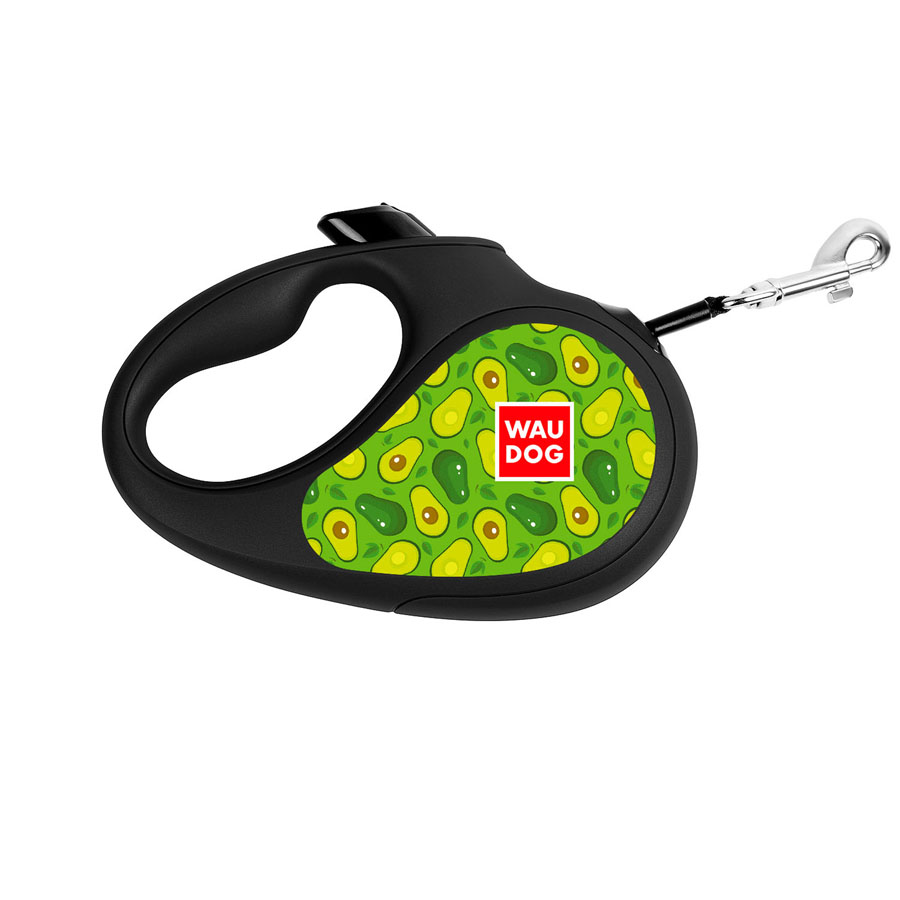 Повідець-рулетка для собак WAUDOG R-leash, малюнок "Авокадо", S, до 15 кг, 5 м, світловідбиваюча стрічка чорний купити в Україні OnRiver.com.ua Повідець-рулетка для собак WAUDOG R-leash, малюнок "Авокадо", S, до 15 кг, 5 м, світловідбиваюча стрічка чорний