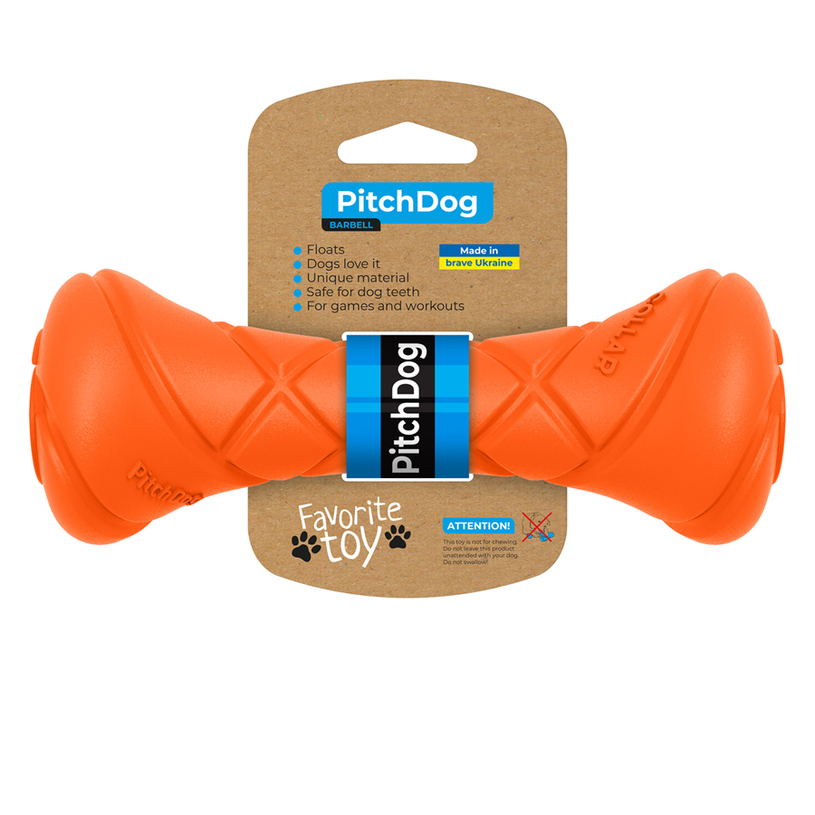 Ігрова гантель для апортировки PitchDog, довжина 19 см, діаметр 7 см помаранчевий купити в Україні OnRiver.com.ua Ігрова гантель для апортировки PitchDog, довжина 19 см, діаметр 7 см помаранчевий