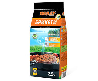 Брикети деревно-вугільні 2,5кг Grilly
