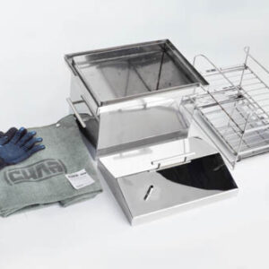 Коптильня з гідрозакривом із неіржавкої сталі товщина 1,5 мм 400*300*330 мм із чохлом і рукавичками СІЛА