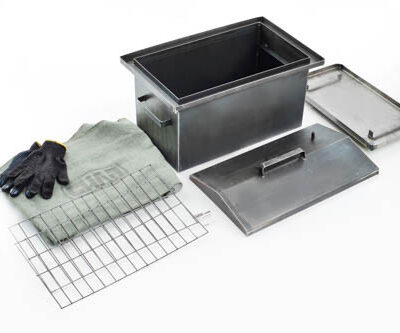 Коптильня з гідрозакривом товщина металу 2 мм 510*310*320 мм з чохлом і рукавичками СІЛА