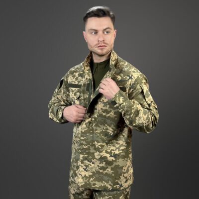Чоловічий тактичний кітель демісезонний з кишенями піксель Pobedov Rip-Stop XL