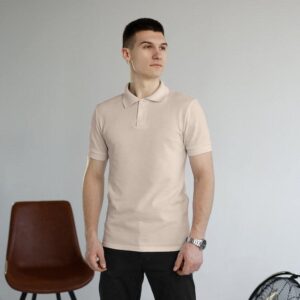 Чоловіча футболка поло бежева Pobedov Royal