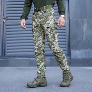Штани карго чоловічі весняні з кишенями Піксель Pobedov Static