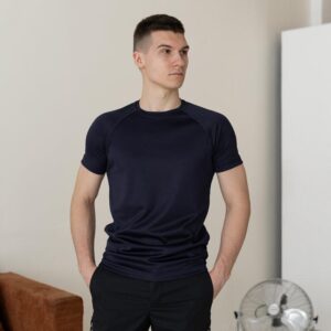 Тактична мілітарі футболка кулмакс темно-синя чоловіча Pobedov Ergo