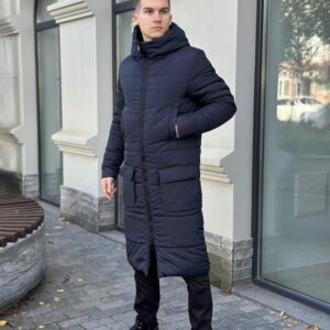 Чоловіча зимова куртка темно-синя Pobedov Tank L
