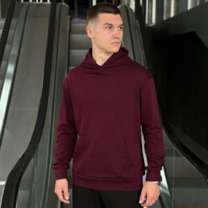 Осіннє чоловіче худі з капюшоном Pobedov 001 (трьохнитка) бордове