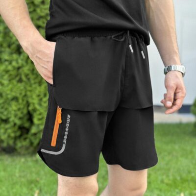 Спортивні чоловічі чорні шорти Pobedov Viter