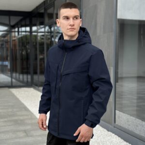 Темно-синя чоловіча повсякденна куртка на весну і осінь Pobedov Shum