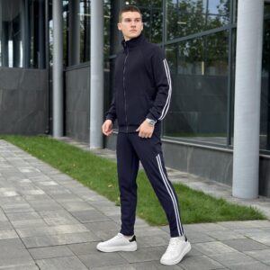 Синій спортивний костюм для чоловіків Pobedov Dollars. Весна осінь спортивний комплект.