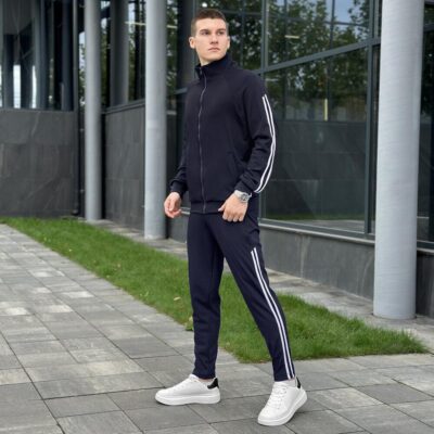 Синій спортивний костюм для чоловіків Pobedov Dollars. Весна осінь спортивний комплект.