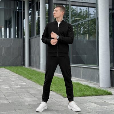 Чорний спортивний чоловічий костюм Pobedov Alpha. Комплект штани і кофта