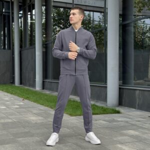 Темно-сірий спортивний костюм для чоловіків. Комплект штани і кофта сірий Pobedov Alpha