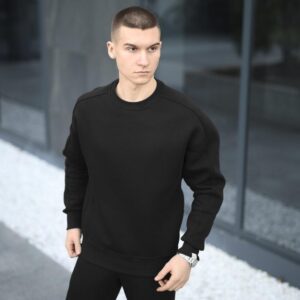 Оверсайз світшот чорний чоловічий осінь зима Pobedov Hubble. Оверсайз кофта чорна