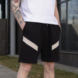Чоловічі чорні шорти прямого крою весна/літо Pobedov Hype