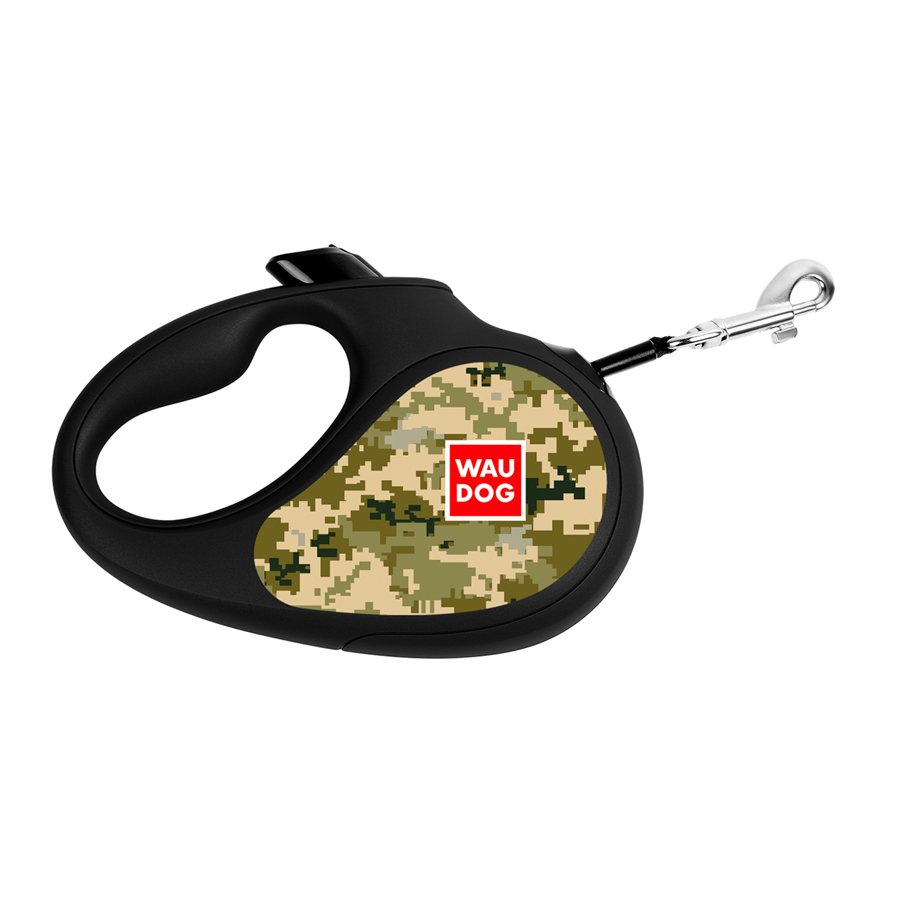 Повідець-рулетка для собак WAUDOG R-leash, малюнок "Мілітарі", S, до 15 кг, 5 м, світловідбиваюча стрічка купити в Україні OnRiver.com.ua Повідець-рулетка для собак WAUDOG R-leash, малюнок "Мілітарі", S, до 15 кг, 5 м, світловідбиваюча стрічка