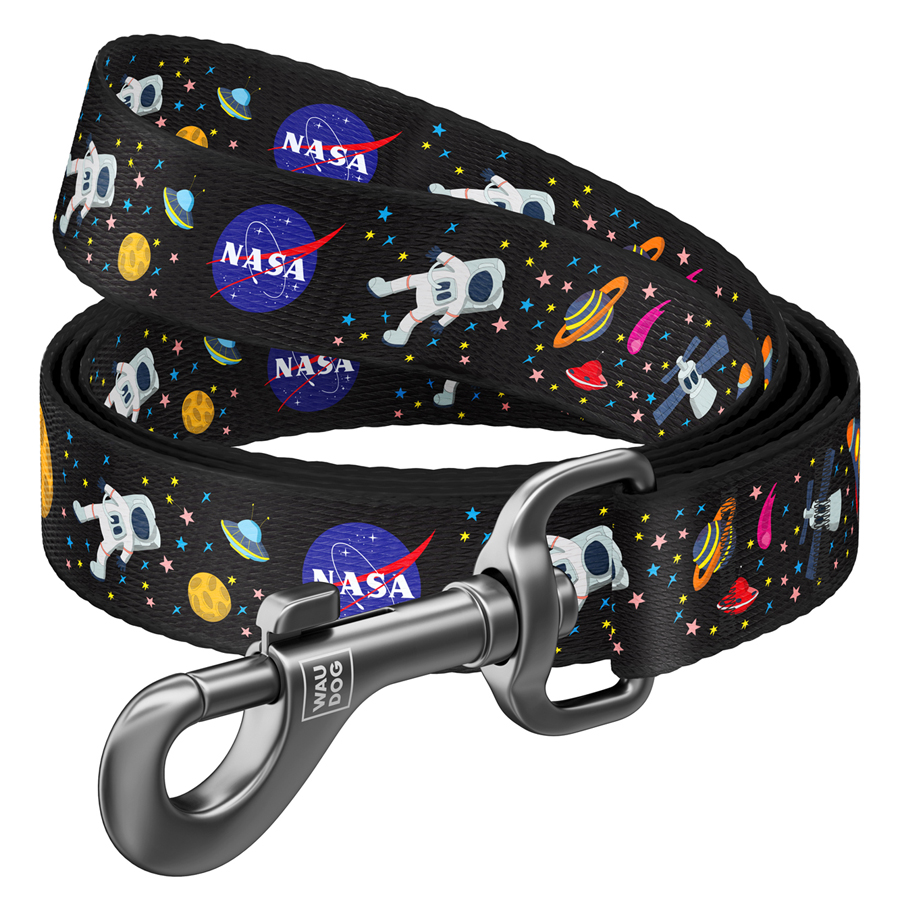 Повідець для собак нейлоновий WAUDOG Nylon, малюнок "NASA", Ш 20 мм, Дов 122 см купити в Україні OnRiver.com.ua Повідець для собак нейлоновий WAUDOG Nylon, малюнок "NASA", Ш 20 мм, Дов 122 см