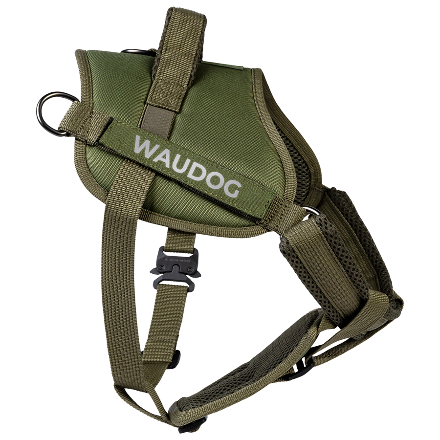 Шлея для службових собак WAUDOG PRO-2, світловідбивна, металевий фастекс, S, В 44-60 см, хакі купити в Україні OnRiver.com.ua Шлея для службових собак WAUDOG PRO-2, світловідбивна, металевий фастекс, S, В 44-60 см, хакі