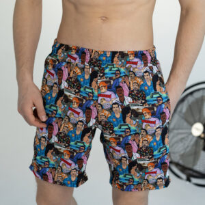 Мужские пляжные шорты с принтом голубые Pobedov Vocation GTA