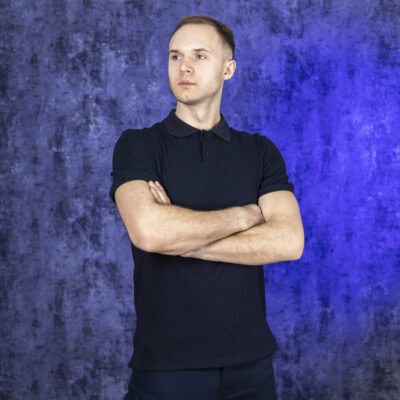 Мужская футболка поло тёмно-синяя Pobedov Loft