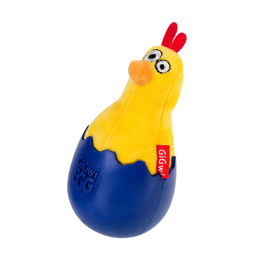 Іграшка для собак Курча-неваляшка з пищалкою GiGwi EGG, текстиль, гума, 14 см купити в Україні OnRiver.com.ua Іграшка для собак Курча-неваляшка з пищалкою GiGwi EGG, текстиль, гума, 14 см